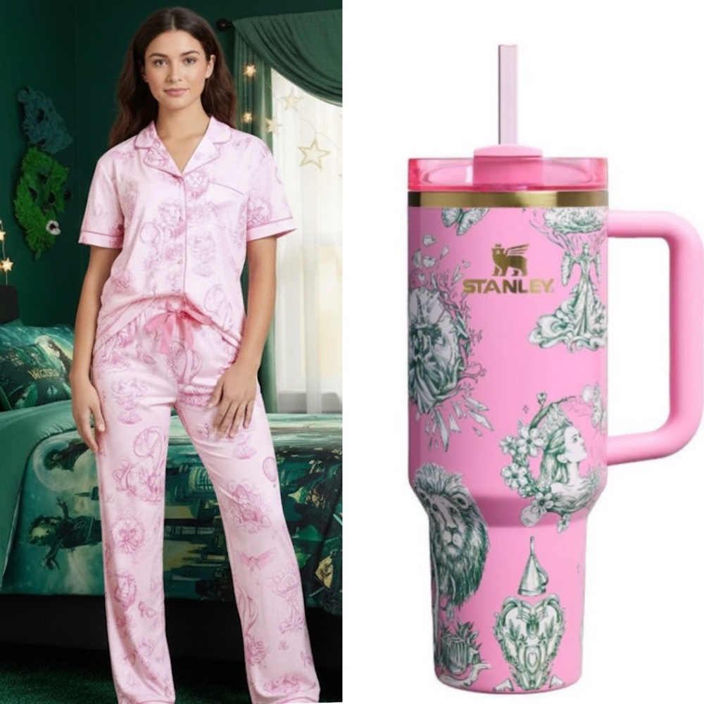 Wicked movie Ozian reprise Stanley 40oz Tumbler & Matching Katie Kime pajama set